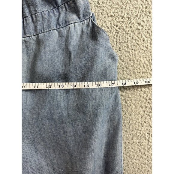 New Micheal Stars Chambray Jumpsuit Womens Size Small Blue Ruffled Wide Leg Pant - Picture 7 of 14